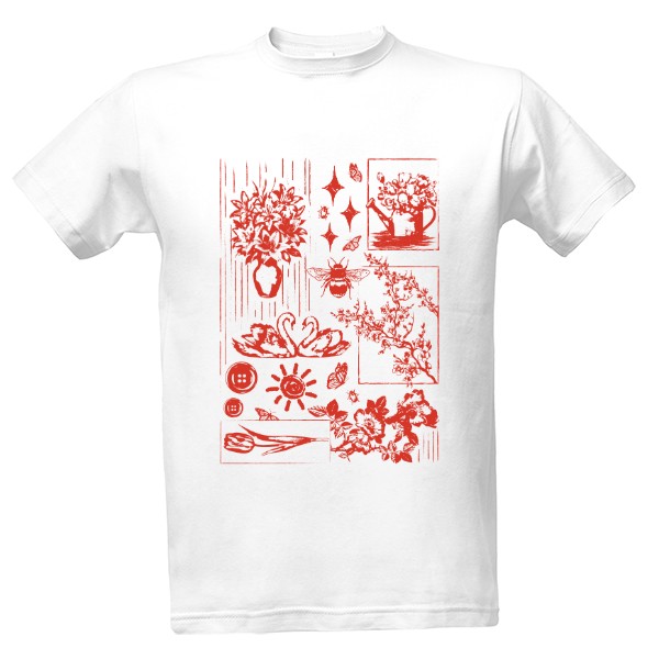 Tričko s potiskem Jarní koláž