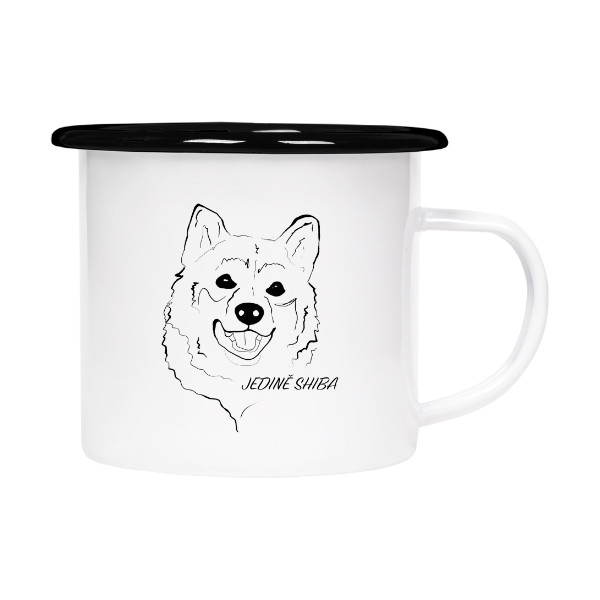 Plecháčik- smaltový lem s potlačou Jedině Shiba!