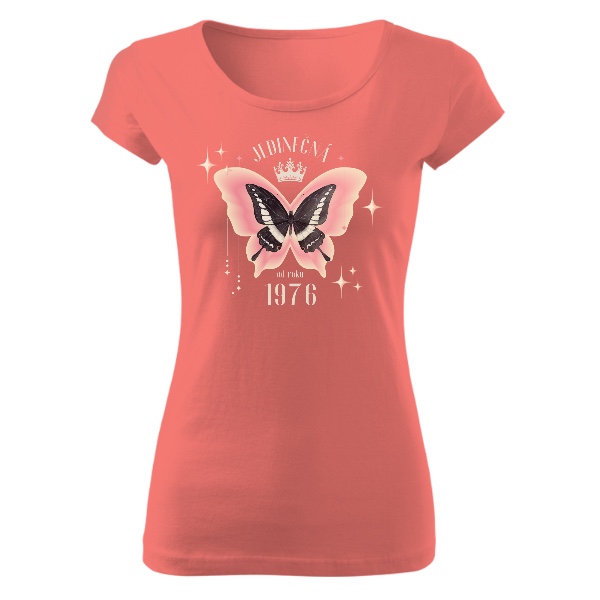 Jedinečná od roku 1976 s korunkou a motýlem