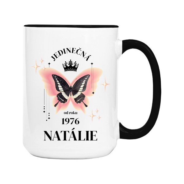 Jedinečná s motýlem a upravitelným rokem a jménem