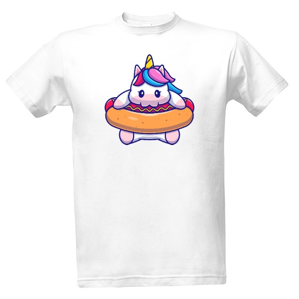 Tričko s potiskem Jednorožec Hot Dog