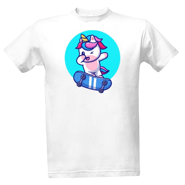 Tričko s potiskem Jednorožec skate