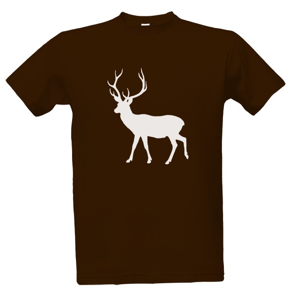 Tričko s potiskem Jelen bílý