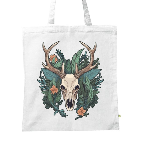 BIO platená taška s potlačou Jelenie lebka