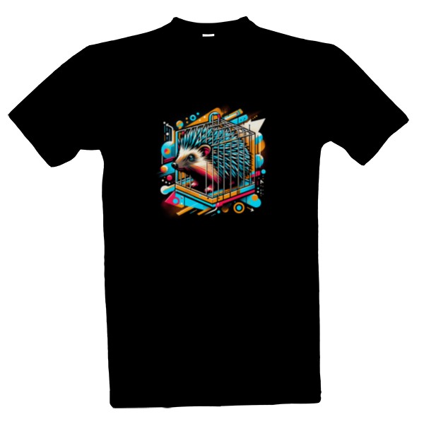 Tričko s potiskem Ježek v kleci