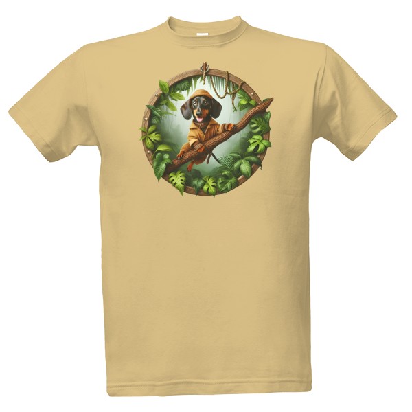 Tričko s potiskem jezevčík dobrodruh