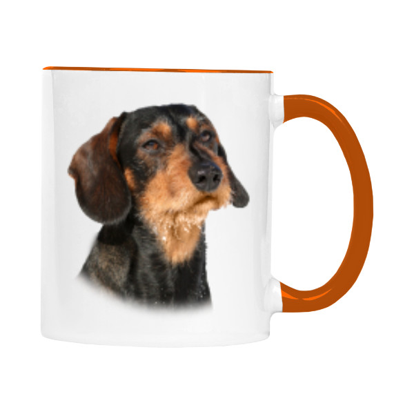 Hrnek malý barevný s potiskem Jezevčík drsnosrstý