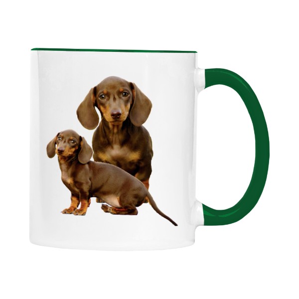 Hrnek malý barevný s potiskem Jezevčík hladkosrstý