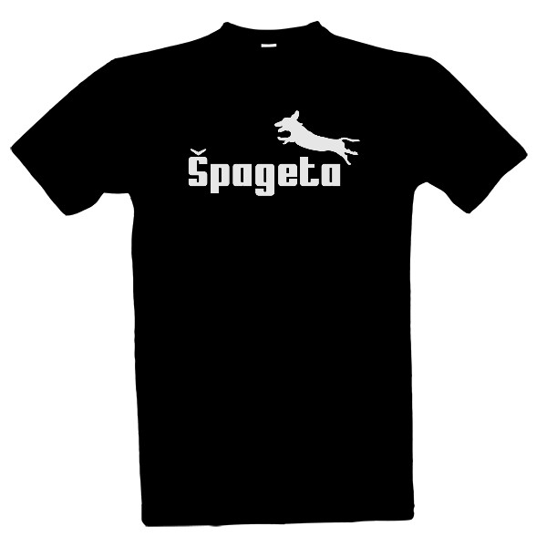 Tričko s potiskem Jezevčík Špageta vtipné