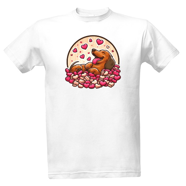 Tričko s potiskem jezevčík Valentýn