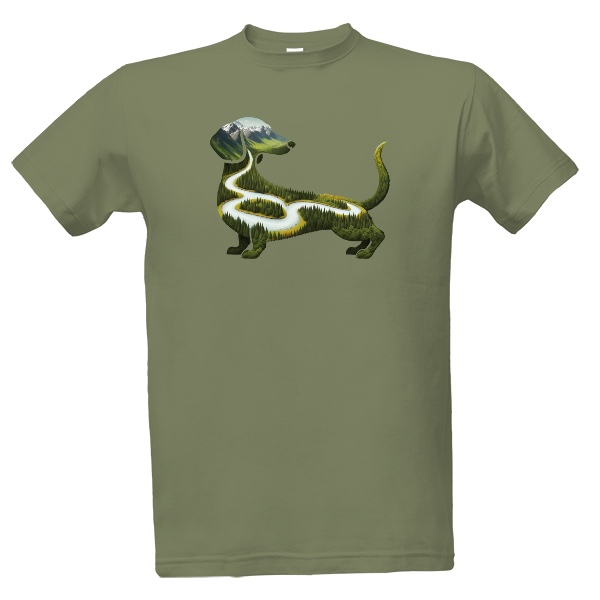 Tričko s potiskem Jezevčík výletník