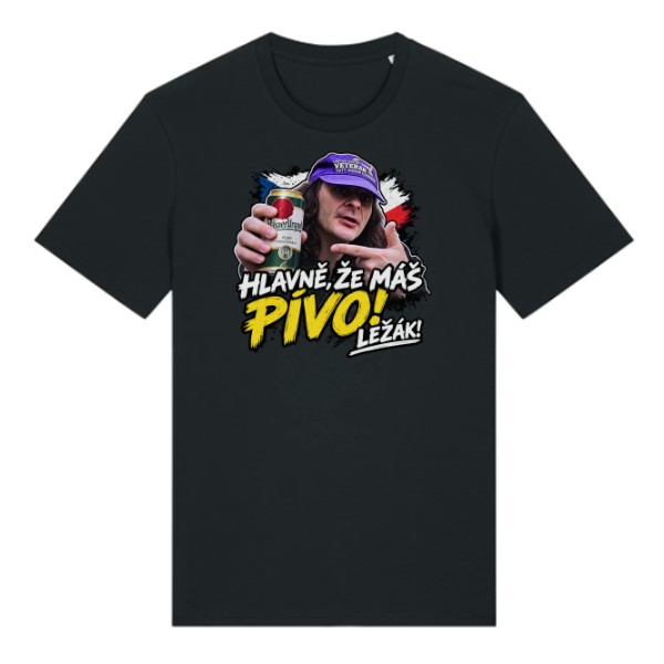Tričko s potlačou Jirka Kára – Hlavně že máš pívo! Ležák!