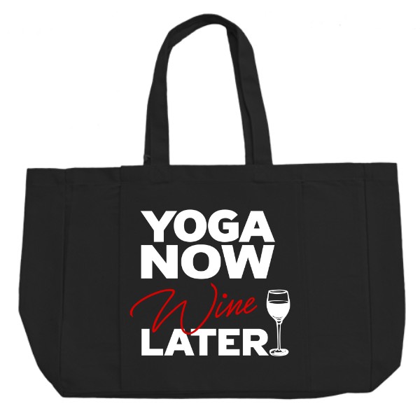 Sportovní taška  s potiskem Joga a víno 
