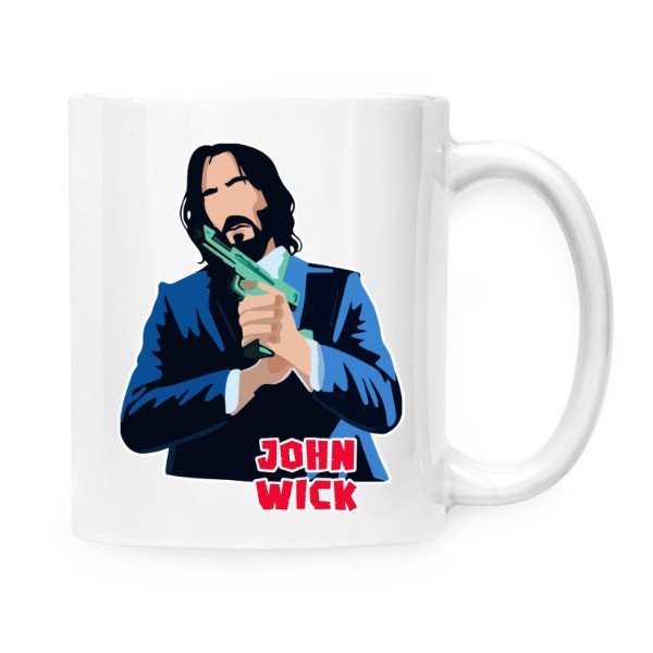 Hrnek malý bílý s potiskem John Wick