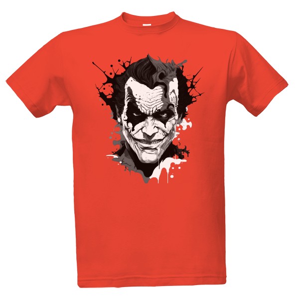 Tričko s potiskem Joker - superpadouch-2 černobílý