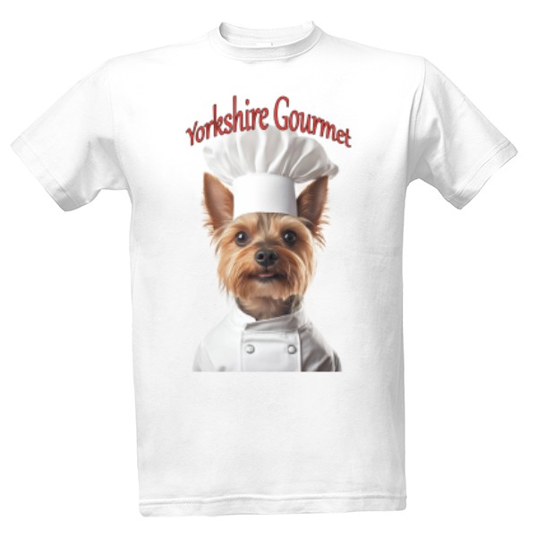 Tričko s potlačou Jorkšír ako kuchár
