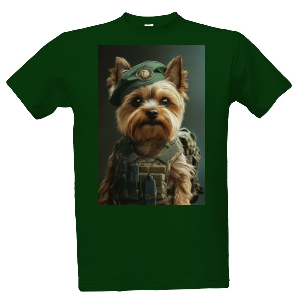 Tričko s potlačou Jorkšír ako vojak špeciálnych jednotiek