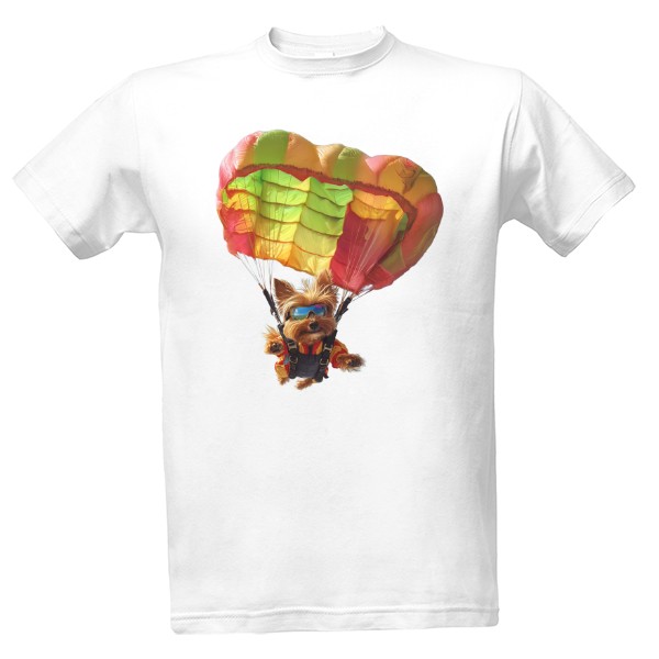 Tričko s potlačou Jorkšírsky teriér padá s úsmevom