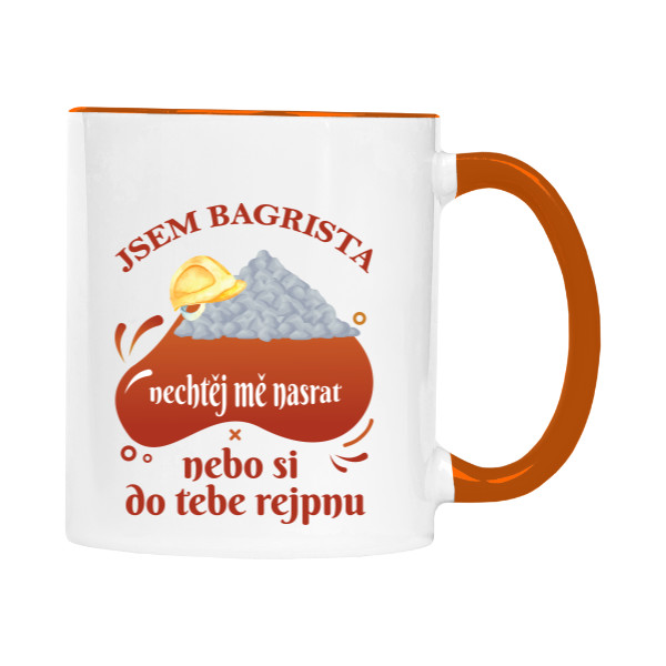 Hrnek malý barevný s potiskem Jsem bagrista