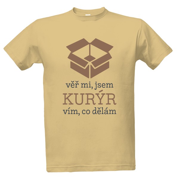 Tričko s potiskem Jsem kurýr a vím, co dělám