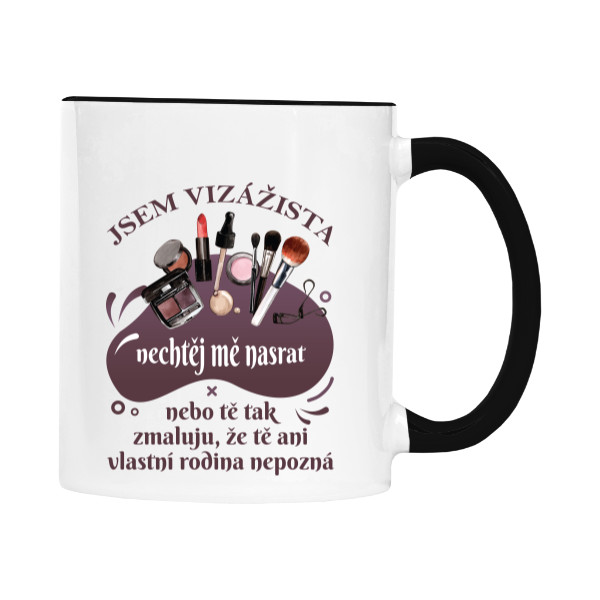 Hrnek malý barevný s potiskem Jsem vizážista