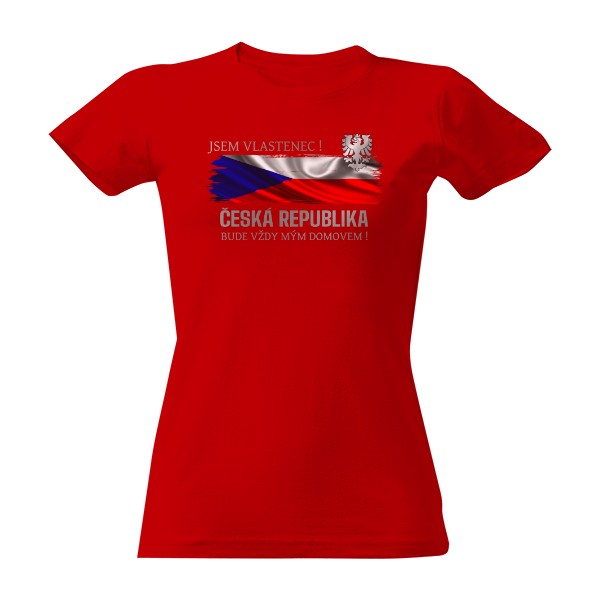 Tričko s potiskem Jsem vlastenec-Morava-dámské