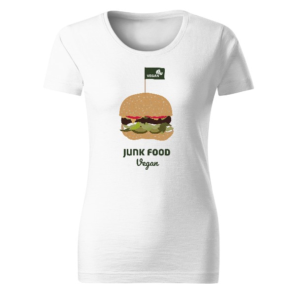 Junk food vegan – dámské tričko Organic slub