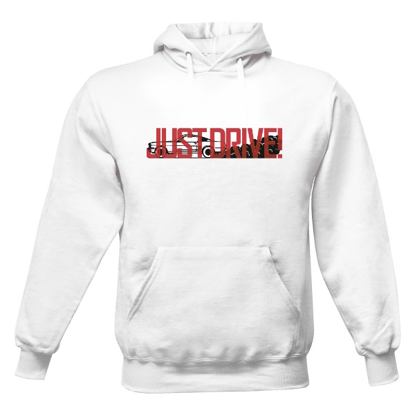 Men's hoodie s potiskem JUST DRIVE!
