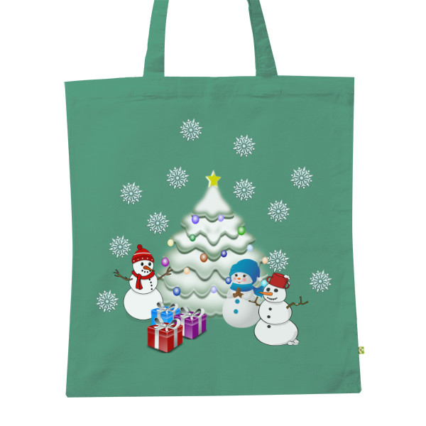 BIO platená taška s potlačou Snehuliak Vianoce