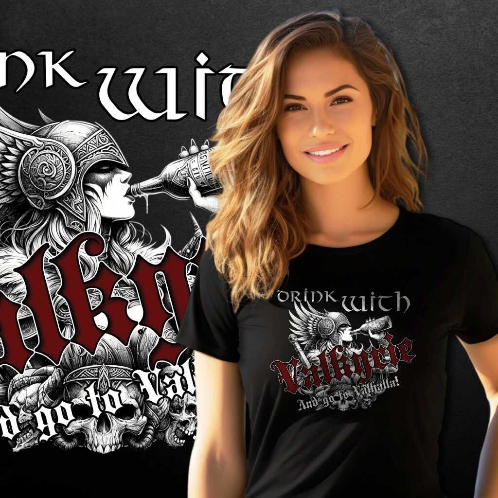 Tričko s potiskem Drink with Valkyrie