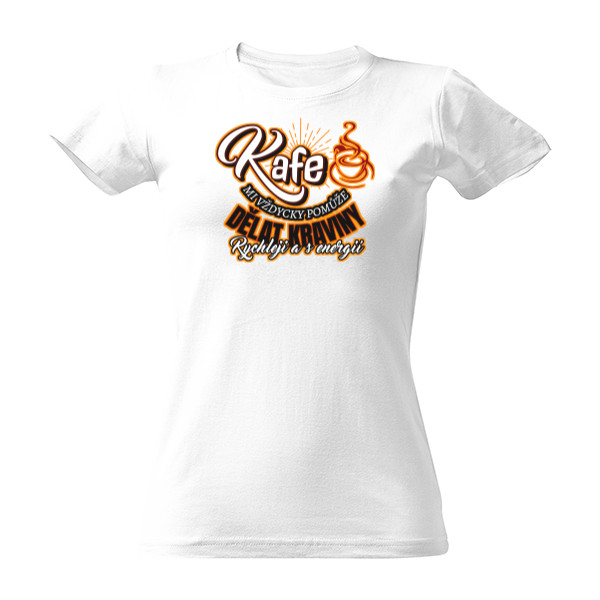 Tričko s potiskem Kafe mi vždycky pomůže