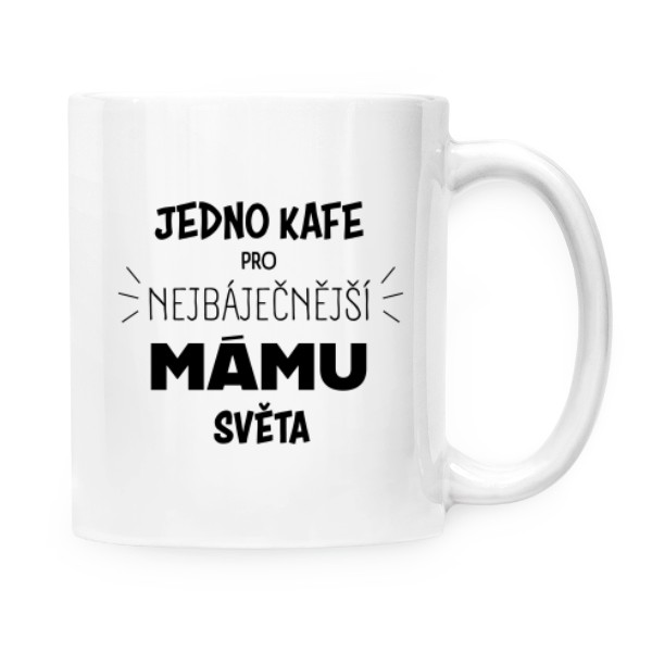 Hrnek malý bílý s potiskem Kafe pro mámu