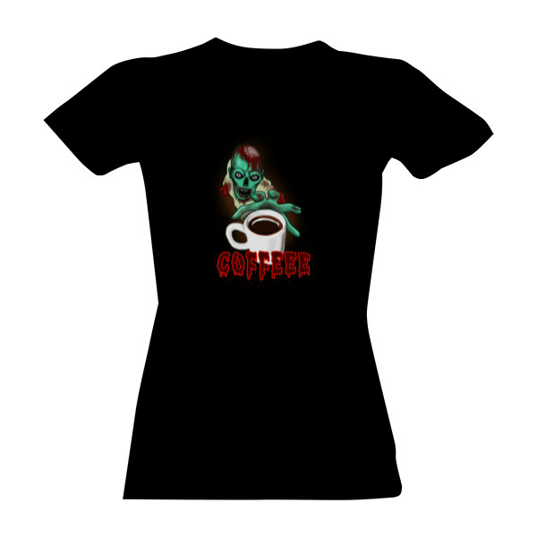 Tričko s potiskem Kafe Zombie dámské