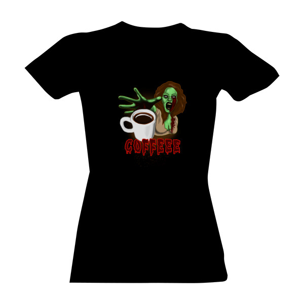 Tričko s potiskem Kafe Zombie Girl