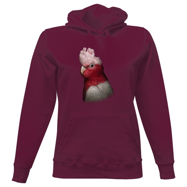 Dámská mikina s kapucí s potiskem Kakadu růžový