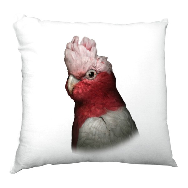 Polštář saténový s potiskem Kakadu růžový