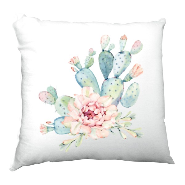 Polštář saténový s potiskem Kaktus