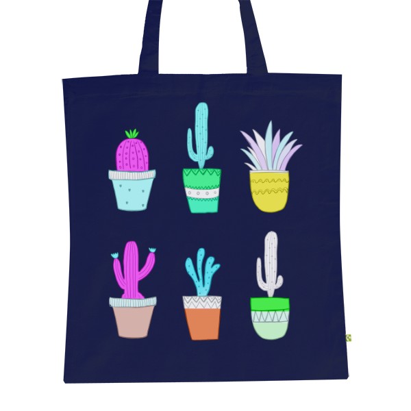 BIO plátěná taška s potiskem Kaktusová taška