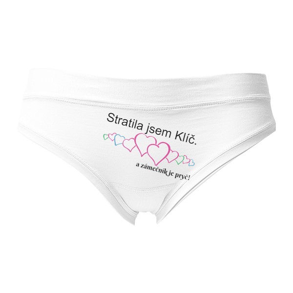 Kalhotky Fox - Výprodej s potiskem Kalhotky-STRATILA JSEM KLÍČ..
