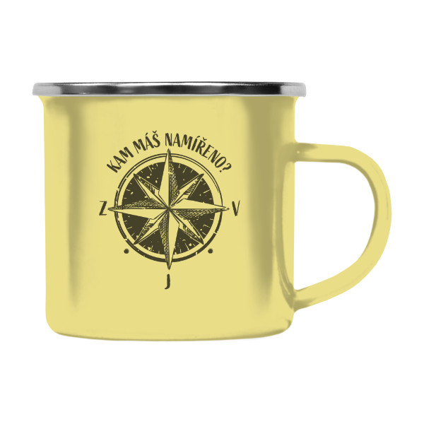 Barevný plecháček - nerezový lem s potiskem Kam máš namířeno?