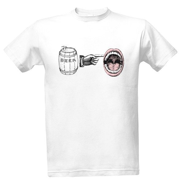 Tričko s potiskem Kam patří pivo