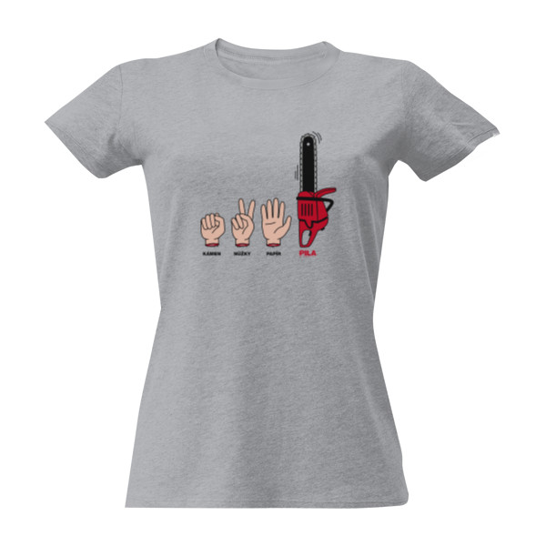 Tričko s potiskem kámen nůžky papír pila D