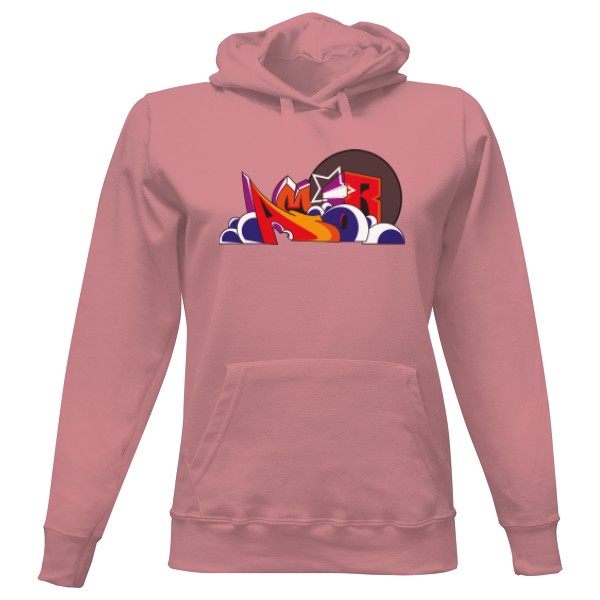 Dámska mikina s kapucňou s potlačou Kangaroo Amor