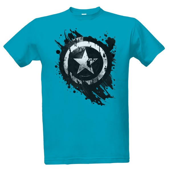 Tričko s potiskem kapitán Amerika černobílý