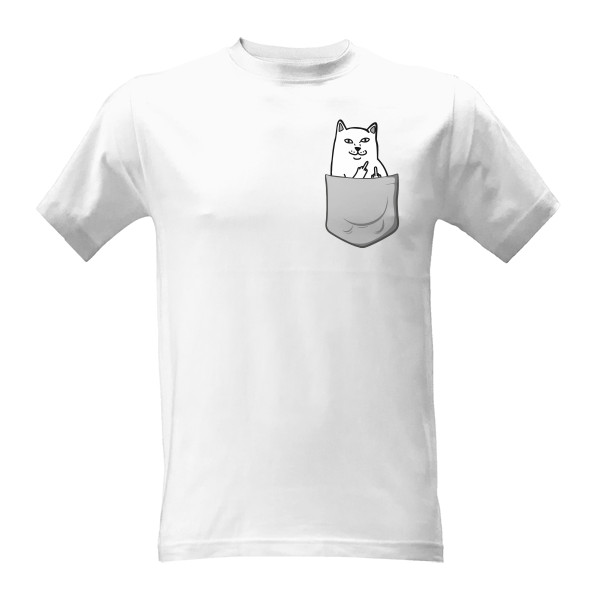 Tričko s potlačou Kapsička - Cat Middle finger 