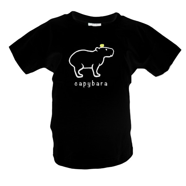 capybara white with tangerine T-shirt