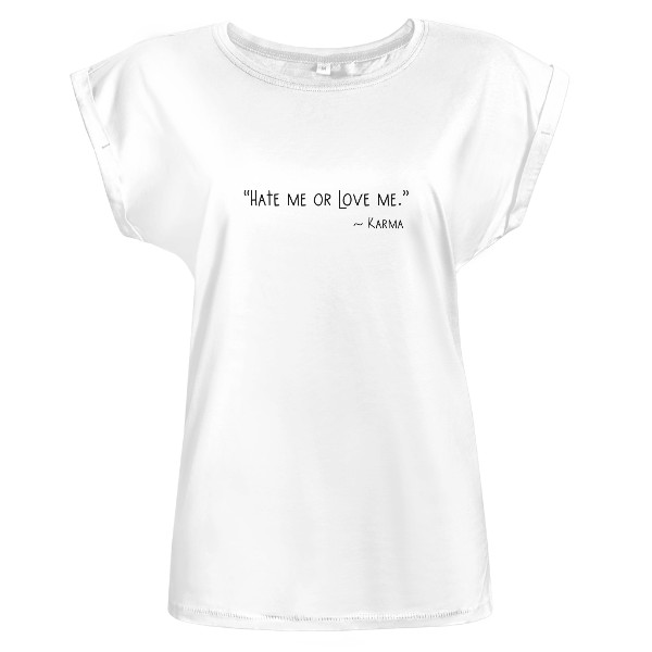 Tričko s potiskem KARMA - dámské tričko - černý nápis