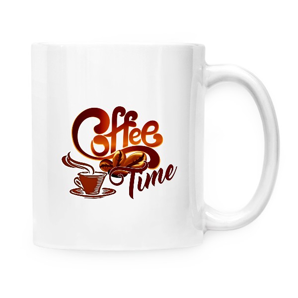 Hrnek malý bílý s potiskem Káva-Coffee Time