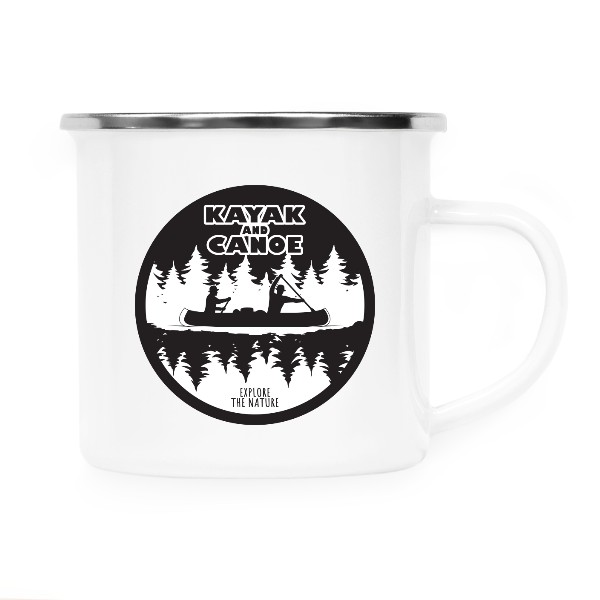 Tin mug - stainless hem s potiskem Kayak and canoe