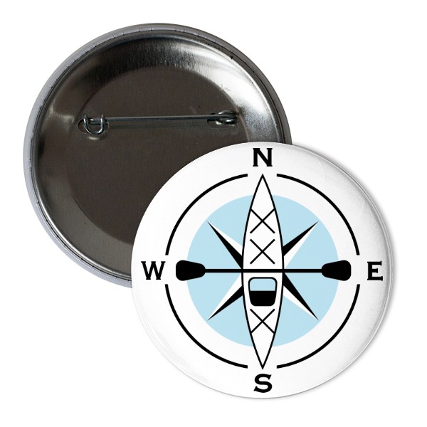 Button s potiskem Kayak compass